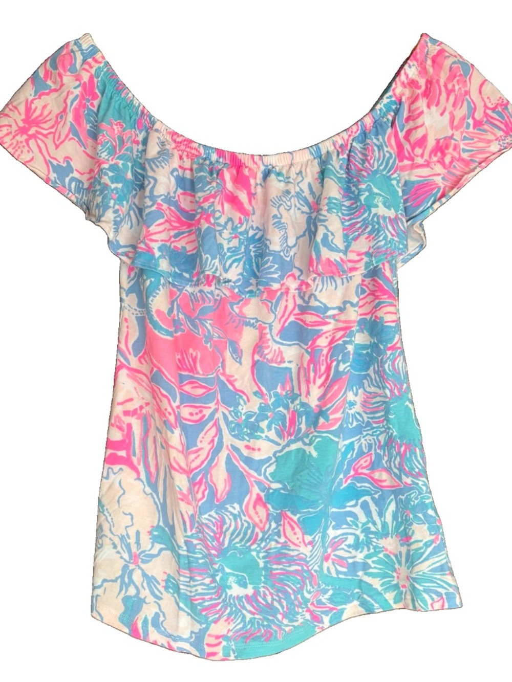 Lilly Pulitzer La Fortuna Ruffle Top Blouse